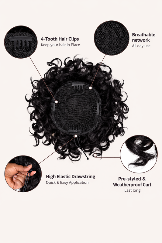 Cloud Curls Messy Bun Drawstring Ponytail