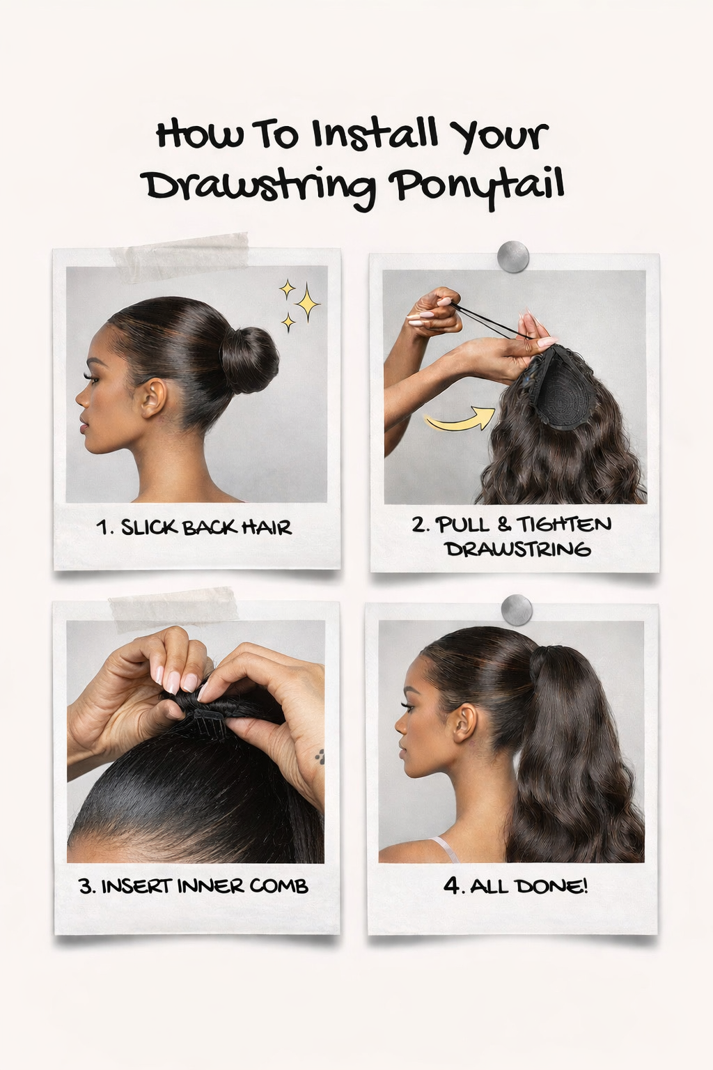 Layered Body Wave Drawstring Ponytail